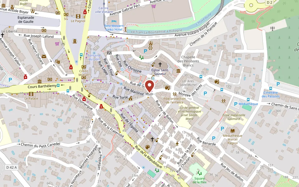 Plan de situation : 21 Boulevard Jean Jaurès, 13400 Aubagne
